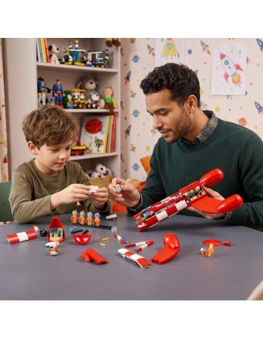Fusée lunaire de Tintin LEGO Ideas avec figurines spatiales et socle d’exposition