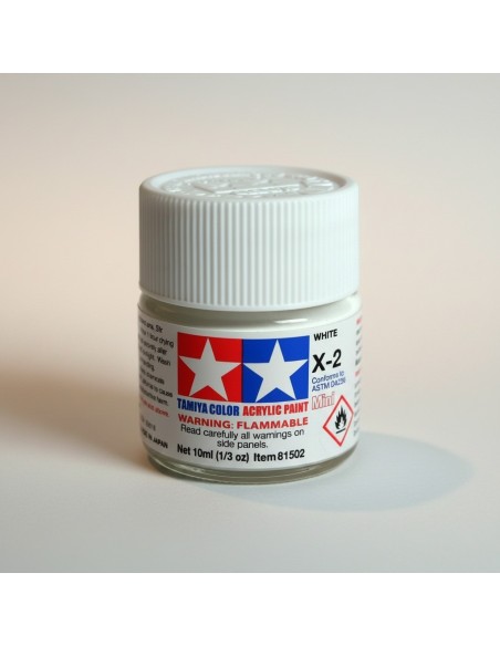 Tamiya 81502 - Pintura acrílica X-2 Blanco brillo 10 ml | Basar Valira