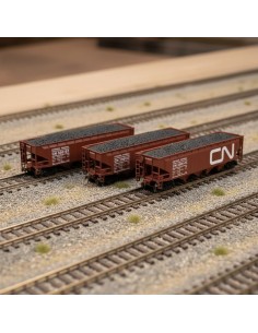 Athearn ATH-1577 - Pack 4 vagones tolva 40' Offset Hopper Canadian National HO | Basar Valira Trens