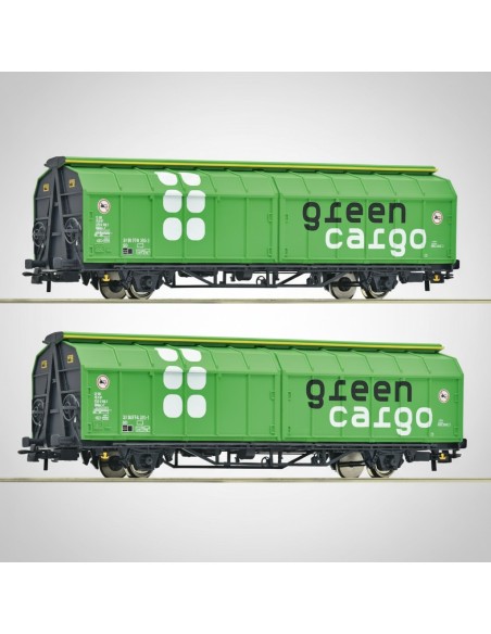 Roco 6600114 - Set 2 vagons Hbillns-v Green Cargo HO | Basar Valira Trens
