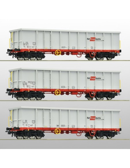 Roco 6600121 - Set 3 Vagones Eanos ÖBB Rail Cargo Austria HO | Basar Valira Trens