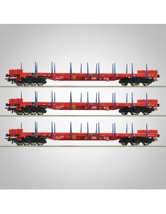 Roco 6600219 - Set 3 wagons plats Rs RCW Époque VI HO | Basar Valira Trens