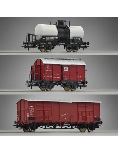 Roco 6600229 - Set 3 vagons mercaderies FS línies secundàries HO | Basar Valira Trens