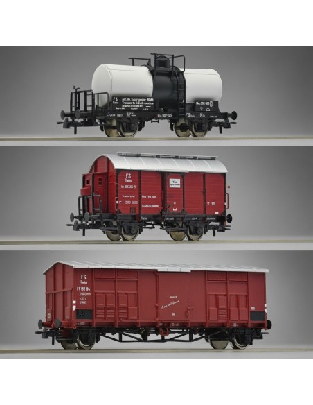 Roco 6600229 - Set 3 vagones mercancías FS líneas secundarias HO | Basar Valira Trens
