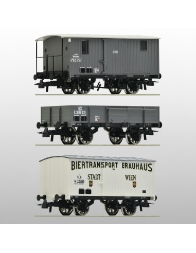 Roco 76037 - Set 3 wagons marchandises kkStB Époque I HO | Basar Valira Trens