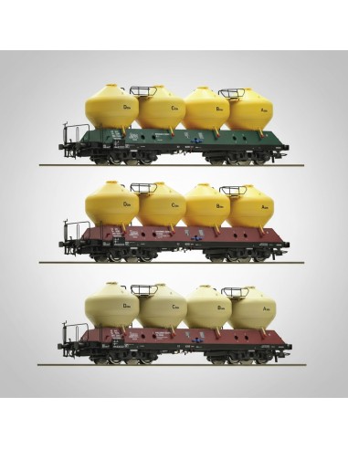 Roco 77001 - Set 3 wagons silo Uacs ?SD Époque IV HO | Basar Valira Trens