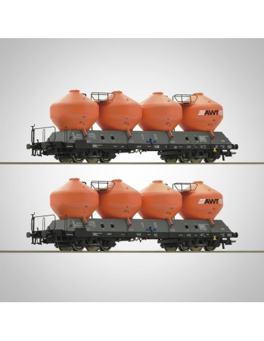 Roco 77002 - Set of 2 Uacs AWT Silo Wagons HO | Basar Valira Trens