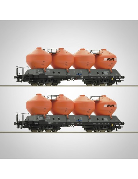 Roco 77002 - Set 2 vagones silo Uacs AWT HO | Basar Valira Trens