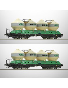 Roco 77006 - Set 2 wagons silos Uacs Ekocell ZSSK HO | Basar Valira Trens