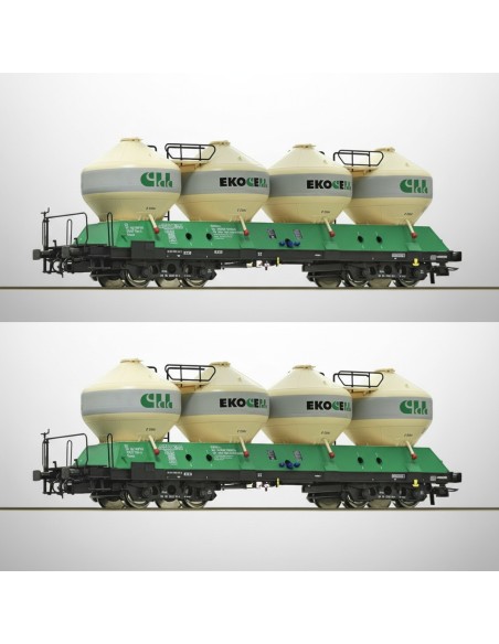 Roco 77006 - Set 2 Uacs Ekocell ZSSK Silo Wagons HO | Basar Valira Trens