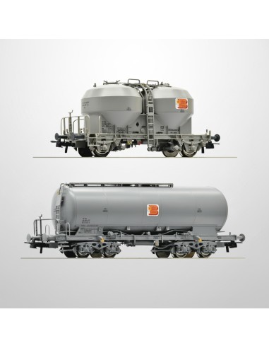 Roco 77038 - Set 2 Beton SBB Silo Wagons Epoch IV HO | Basar Valira Trens