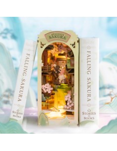 Rolife ROLI-TGB05 - Falling Sakura Book Nook 3D Wood Bookend Kit | Basar Valira 2