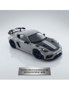 Porsche Cayman GT4 RS Weissach gris tiza 2023 1/18 Norev