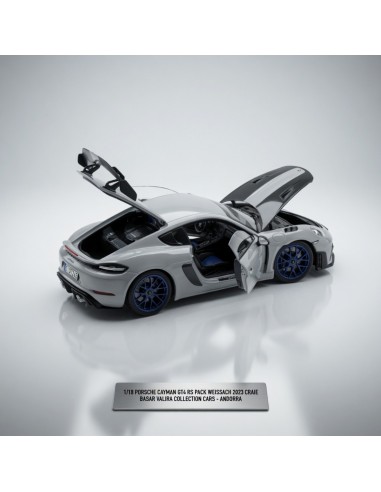 Porsche Cayman GT4 RS Weissach gris tiza 2023 1/18 Norev