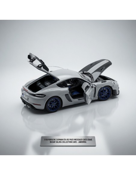 Porsche Cayman GT4 RS Weissach gris tiza 2023 1/18 Norev