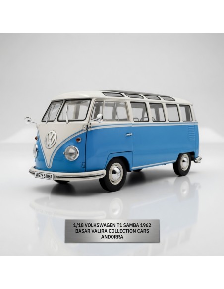Volkswagen T1 Samba azul blanco 1962 1/18 Solido