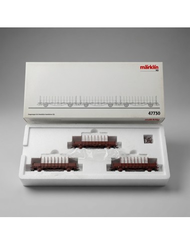Märklin 47730 - Set 3 wagons plats Oms SJ Époque IV HO | Basar Valira Trens