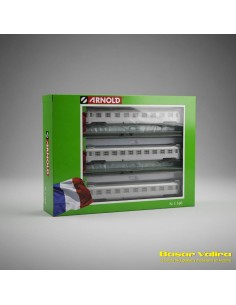 Arnold HN4335 - Set 3 coches DEV Inox SNCF Época III N | Basar Valira Trens