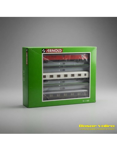 Arnold HN4345 - Set 3 RENFE T2 D8 passenger coaches N scale | Basar Valira Trens