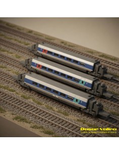 Azar Models AZAR-T01-AB2 - Set 3 voitures TGV PSE Atlantique SNCF Échelle Z | Basar Valira Trens
