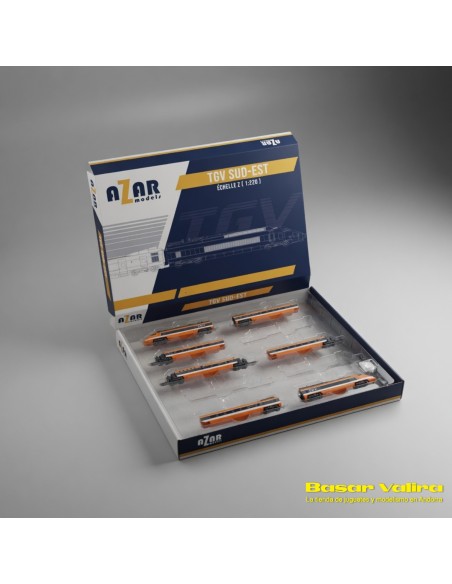Azar Models AZAR-T01-OR1A - Set TGV Paris Sud-Est SNCF Analògic Escala Z | Basar Valira Trens