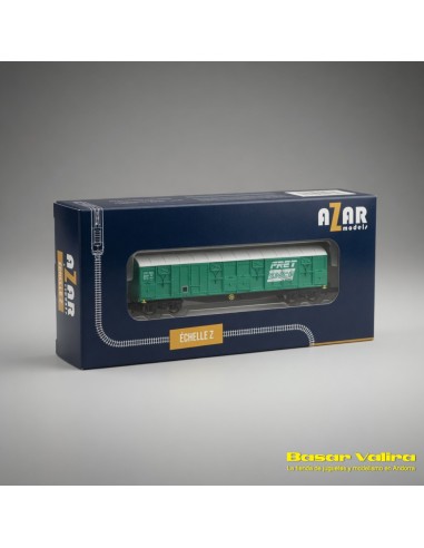 Azar Models AZAR-W04-FR - FRET SNCF Bogie Covered Wagon Z Scale | Basar Valira Trens