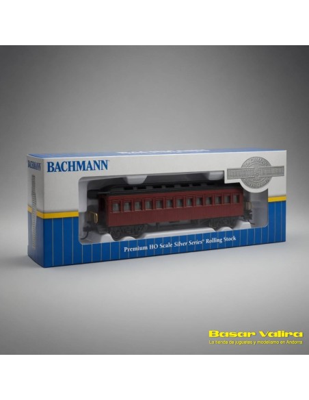 Bachmann 13402 - Voiture voyageurs 1860-1880 Silver Series rouge HO | Basar Valira Trens