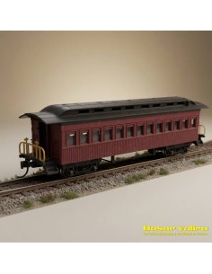 Bachmann 13402 - Coche pasajeros 1860-1880 Silver Series rojo HO | Basar Valira Trens