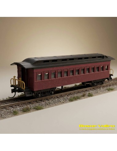 Bachmann 13402 - Coche pasajeros 1860-1880 Silver Series rojo HO | Basar Valira Trens
