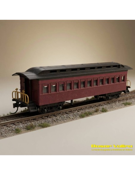 Bachmann 13402 - Coche pasajeros 1860-1880 Silver Series rojo HO | Basar Valira Trens