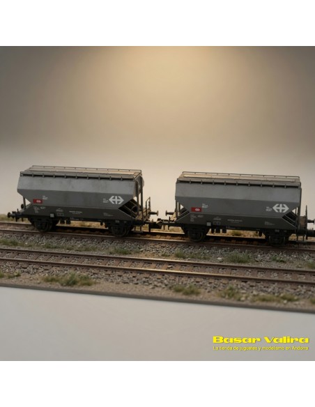 Fleischmann 831313 - Set of 2 Tgpps SBB Silo Wagons Era VI N Scale | Basar Valira Trens