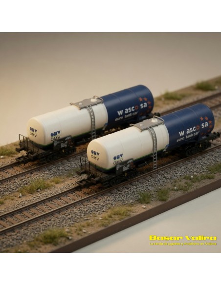 Fleischmann 6660058 - Set 2 vagones cisterna ÖBB OMV escala N | Basar Valira Trens