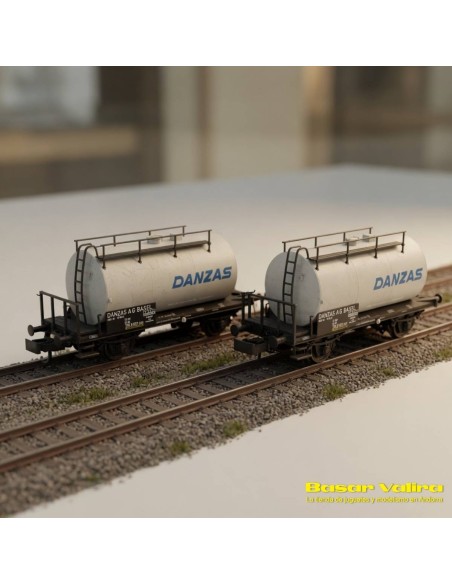 Hobbytrain H24834 - Set 2 wagons citernes DB DANZAS Époque IV N | Basar Valira Trens