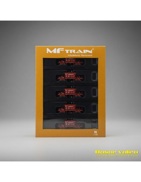 MFTrain N71014 - Set of 5 Uas RENFE Epoch IV Hopper Wagons N Scale | Basar Valira Trens