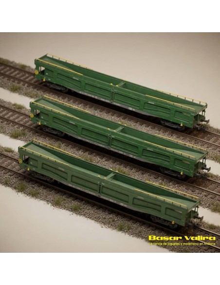 MFTrain N71016 - Set 3 wagons porte-autos série 9.500 RENFE échelle N | Basar Valira Trens