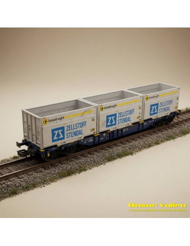 Minitrix 18420 - Vagó portacontenidors Sgnss ERR Innofreight Escala N | Basar Valira Trens