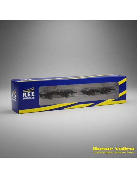 REE Modèles WB-437 - Set 2 ex-PLM SNCF flat wagons HO | Basar Valira Trens