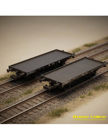 REE Modèles WB-437 - Set 2 vagons plataforma ex-PLM SNCF HO | Basar Valira Trens