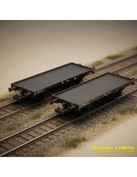 REE Modèles WB-437 - Set 2 vagons plataforma ex-PLM SNCF HO | Basar Valira Trens