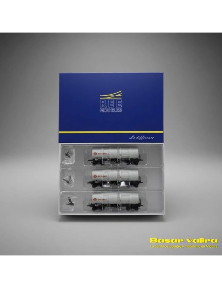 REE Modèles WB-658 - Set 3 Fauvet-Girel ERMEWA Tank Wagons HO | Basar Valira Trens