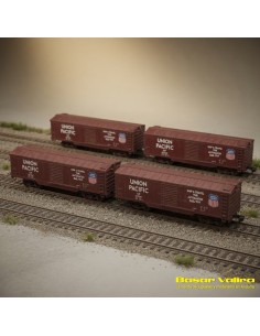 Märklin 82497 - Set of 4 Union Pacific Boxcar Wagons Z Scale | Basar Valira Trens
