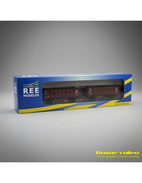 REE WB273 - Set 2 vagons tombereau Ludwigshafen Ep. III H0