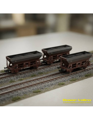 Minitrix 15466 - Set 3 wagons charbon DB époque IV N